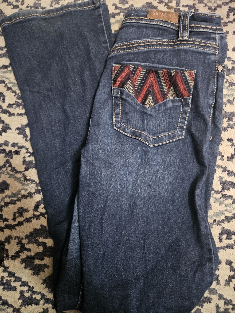 Dark Blue Shyanne Women’s Jeans with Embroidered Back Pocket
